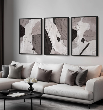 Black and White Gray Modern Abstract Wall Art: Amazon.ca thumbnail