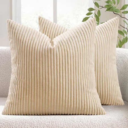 Soft Soild Striped Throw Pillow Covers Set: Amazon.ca thumbnail