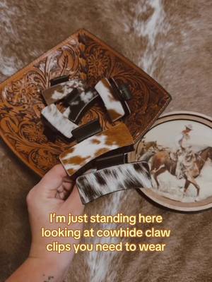 The custest cowhide claw clips that can be ✨branded✨ to add even more western flare. Link to shop in bio 🤎