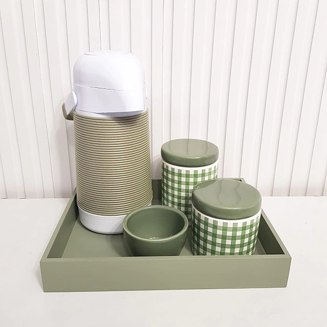 Kit Higiene Bebê Menino Xadrez Vichy Verde Oliva / Militar thumbnail