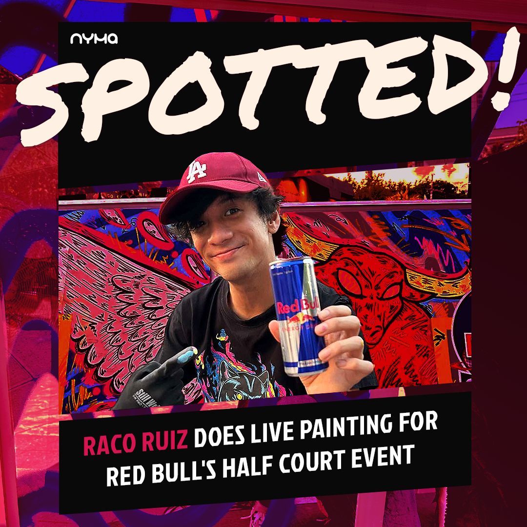 SPOTTED: @racobell was invited to live-paint basketball backboards for @redbullph's Half Court at Bonifacio Shrine, Ermi