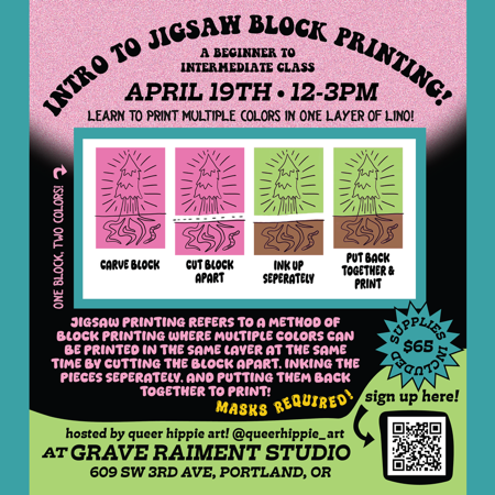 Intro To Jigsaw Block Printing Class thumbnail