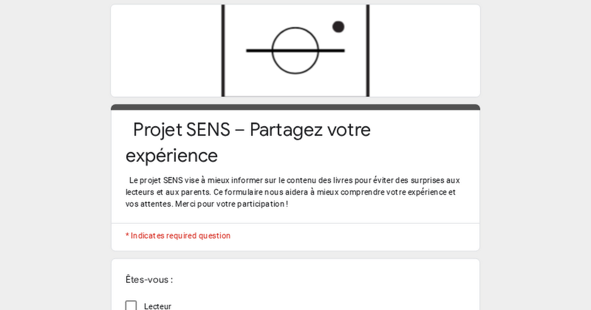   Projet SENS – Partagez votre expérience   thumbnail