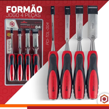 Kit 4 formões aço carbono  thumbnail