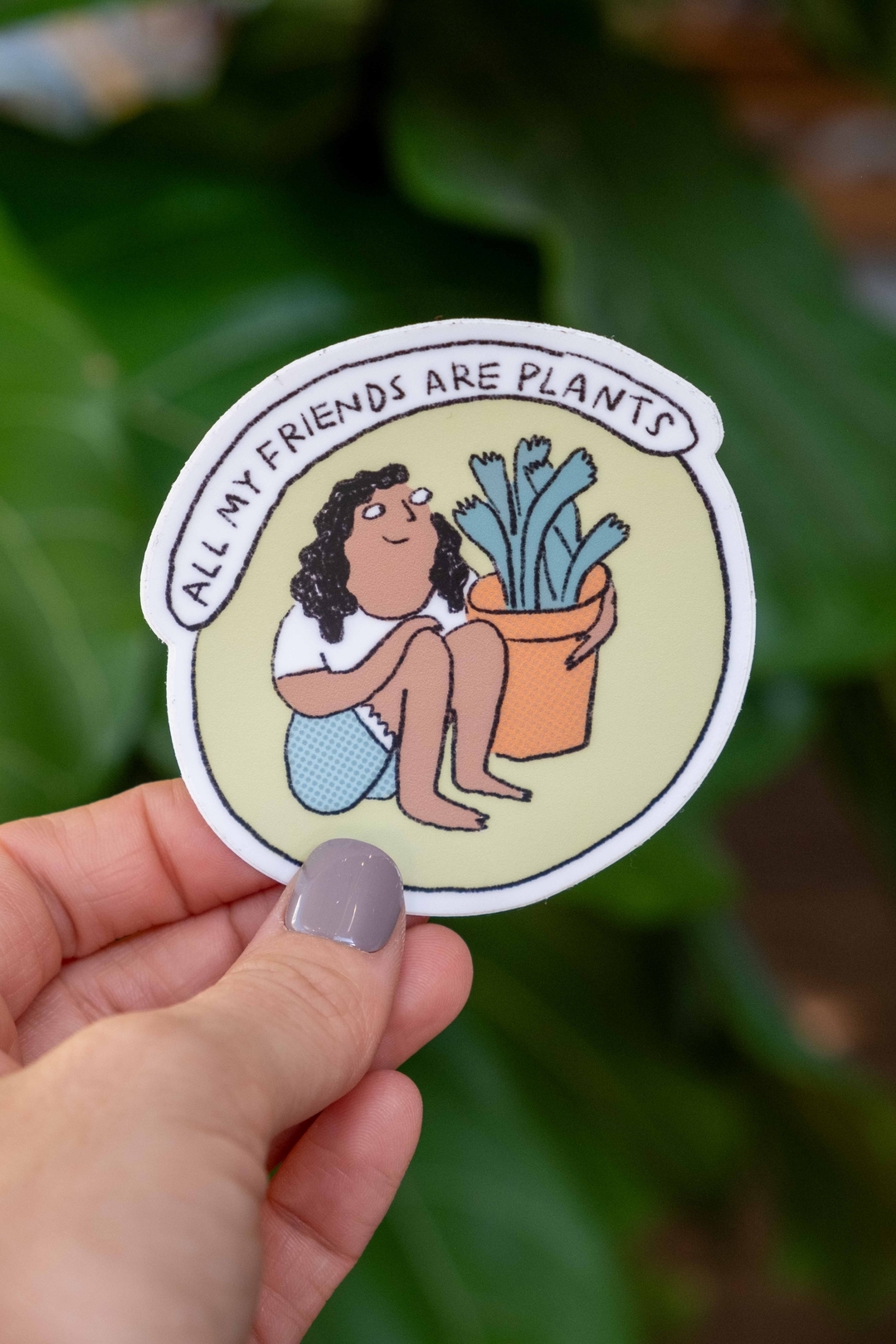 A charming sticker for your favorite plant lover by Molly Anne Bishop 🪴.