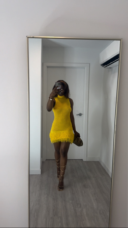 Knit Fringe Sleeveless Dress thumbnail