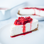 No Bake New York Cheesecake mit heißen Himbeeren   thumbnail