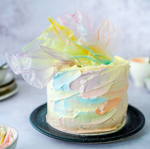 Mandeltorte mit weißer Schoko-Buttercreme & Reispapier-Flaggen   thumbnail