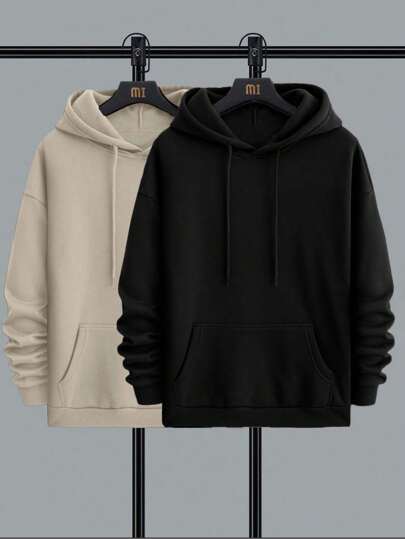 Kit 2 Blusa De Frio Moletom Masculino Agasalho De Capuz E Bolso Moleton Canguru Casaco Quente thumbnail