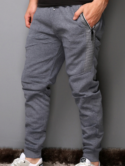 Calça Moletom Masculina Calça Moletom PLUS SIZE Elastico Skinny Slim Sport importado engrossado BOLSO COM ZIPER thumbnail