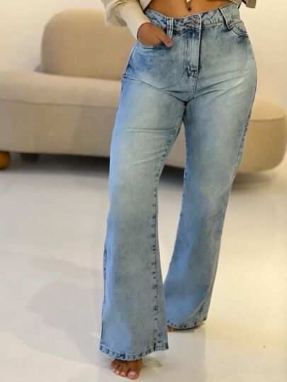 Calça Wide Leg Feminina Pantalona Linha Premium thumbnail