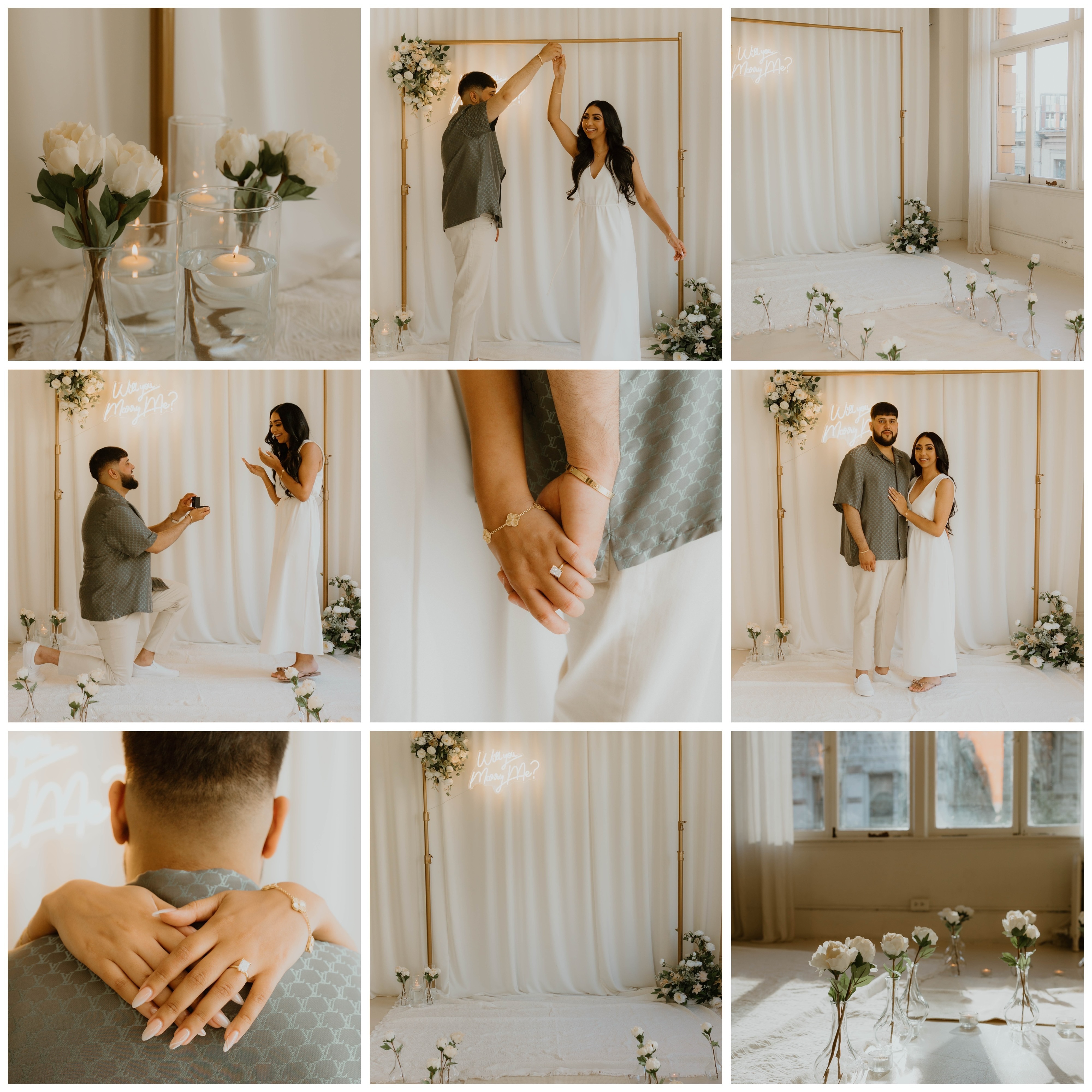 The proposal 💍.
.
Decor @adoredecorvancouver 
Photographer @solanahousestudios 
Venue @lawrencestudiovancouver 
.
#propo