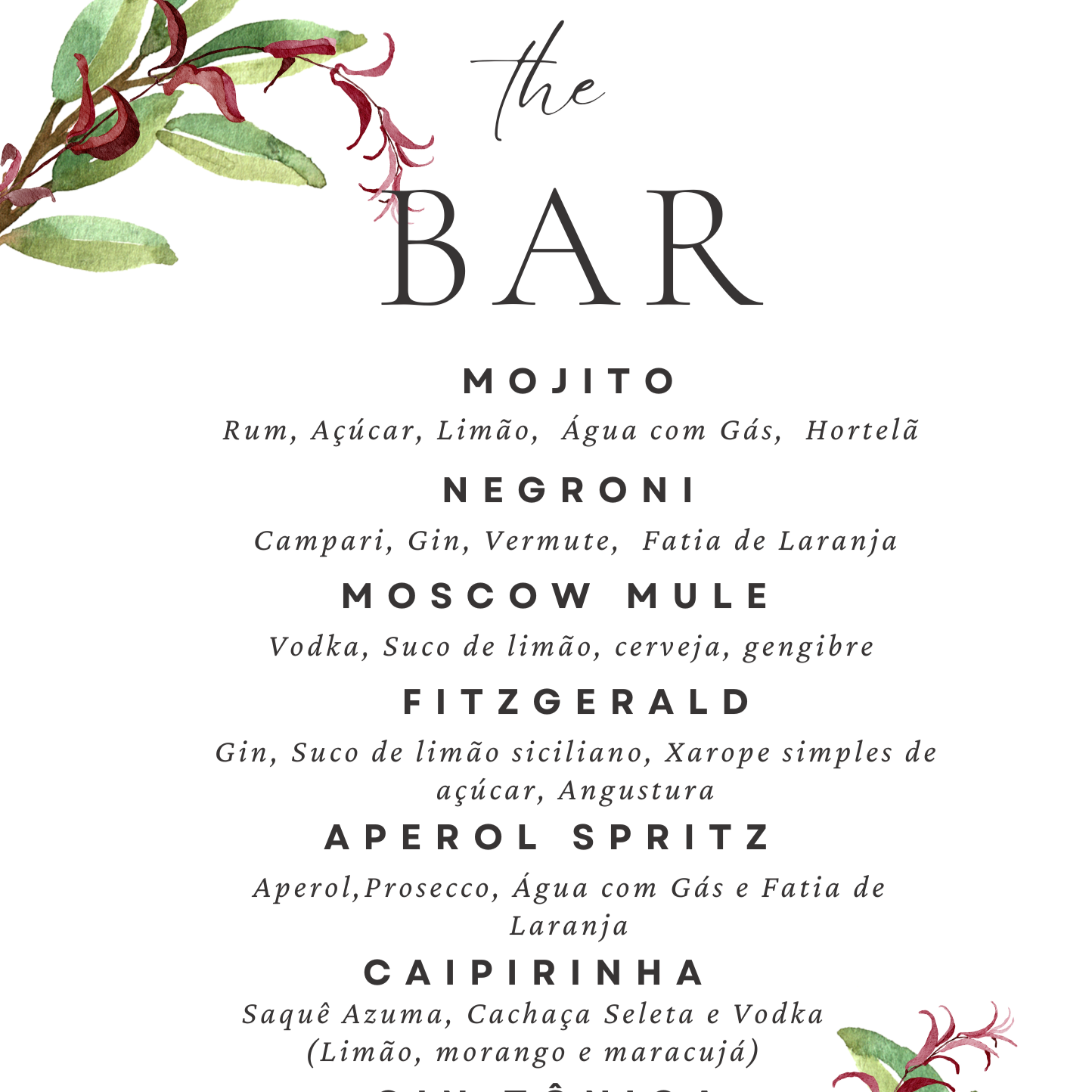 Menu de Bar (Impresso)  thumbnail