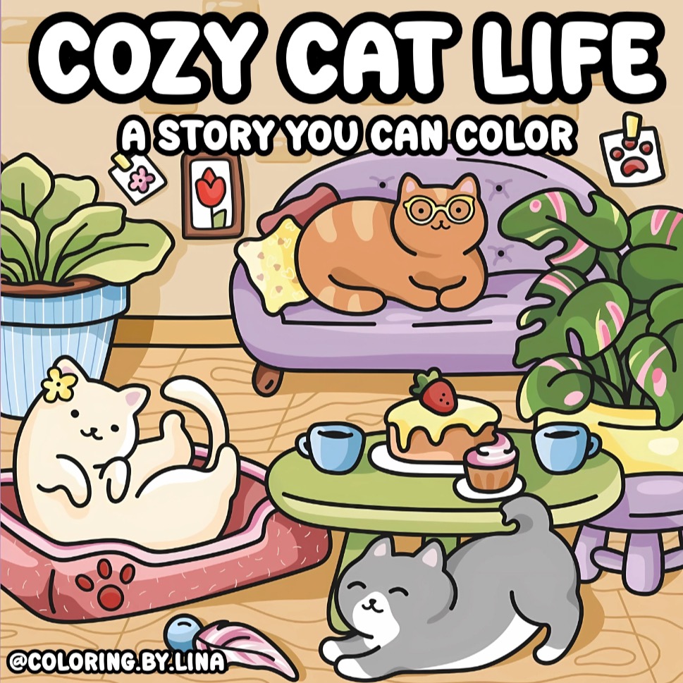 Cozy Cat Life: A Story You Can Color thumbnail