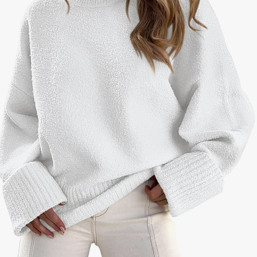 Fuzzy White Sweater - $16.99 thumbnail