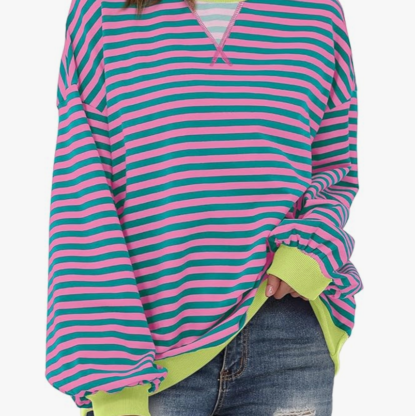 Striped Sweatshirt - $9.99 (Pink & Green Only) thumbnail