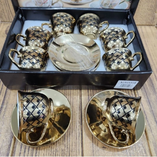 Xícara de café kit com 12 peças de Cerâmica em porcelana thumbnail