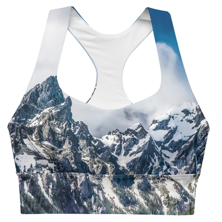 Grand Tetons National Park Recycled Longline Sports Bra thumbnail