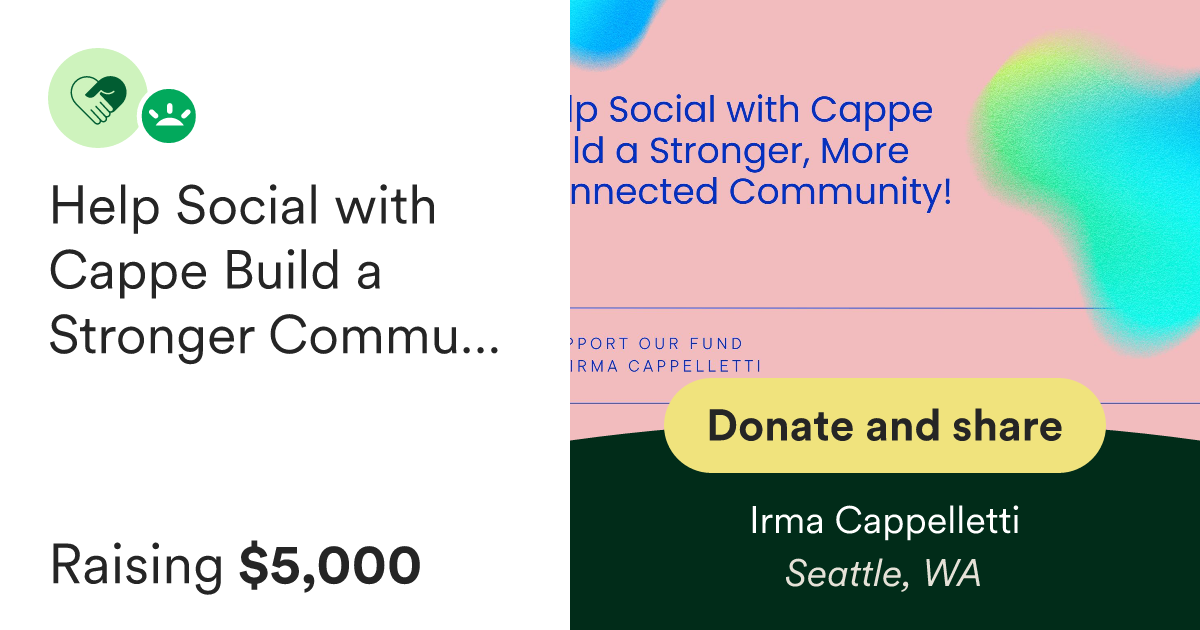 Donate to Help Social with Cappe Build a Stronger Community, organized by Irma Cappelletti thumbnail