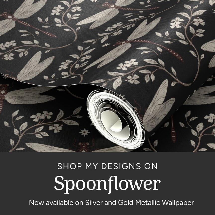 @spoonflower recently launched new metallic wallpapers in Gold and Silver and they are gorgeous!!! (Link in bio)

It’s l