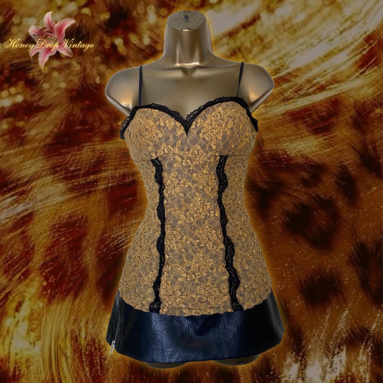 Brown & Black Lace Bustier Style Cami  thumbnail
