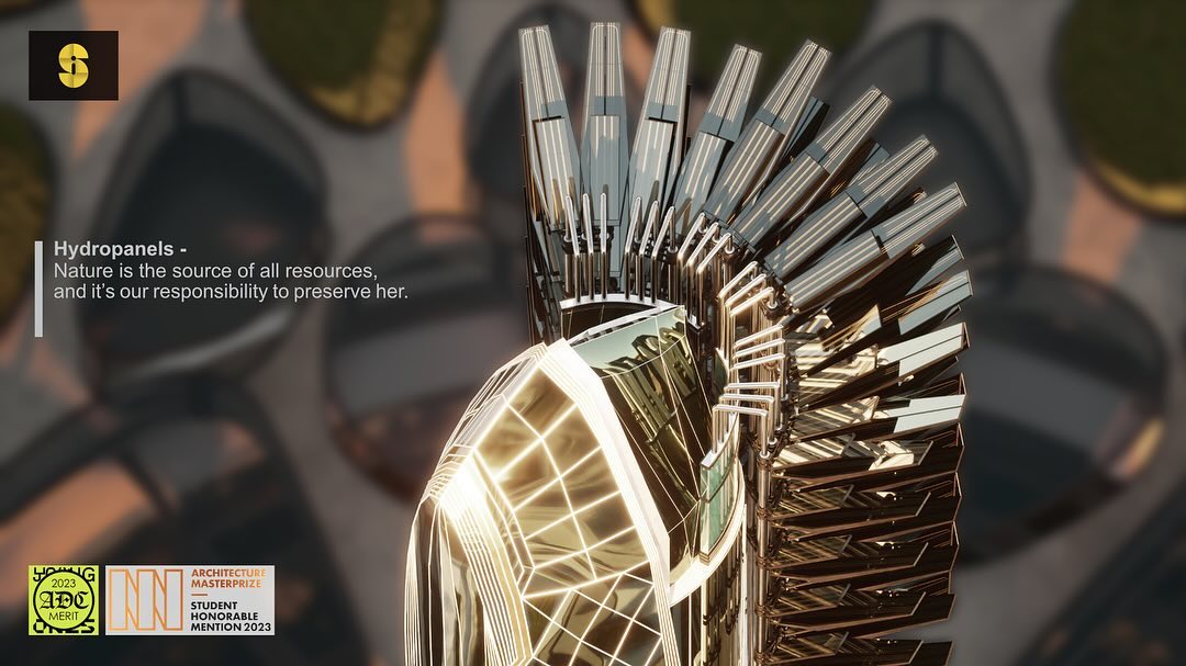 ANVERTIYA, the City of Light, is a small, green, and sustainable community located in a desert. Its design starts with a