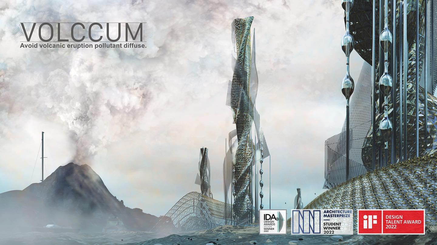 .
VOLCCUM: Avoid volcanic eruption pollutant diffuse 
-
@idesignawards 
#ida2022 
#Silver
Other Architectural designs
/
