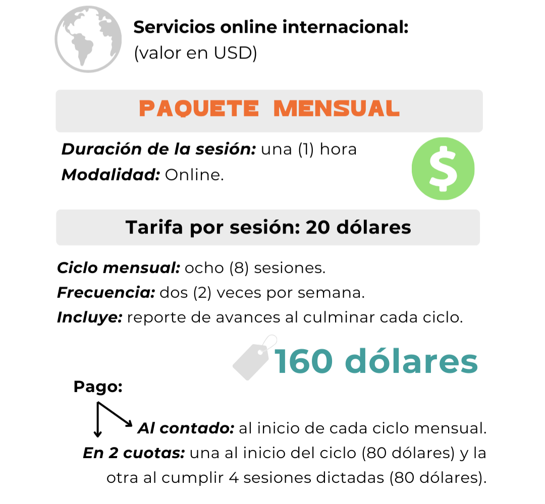 Valor Terapia Internacional $: Ciclo Mensual (8 sesiones) thumbnail