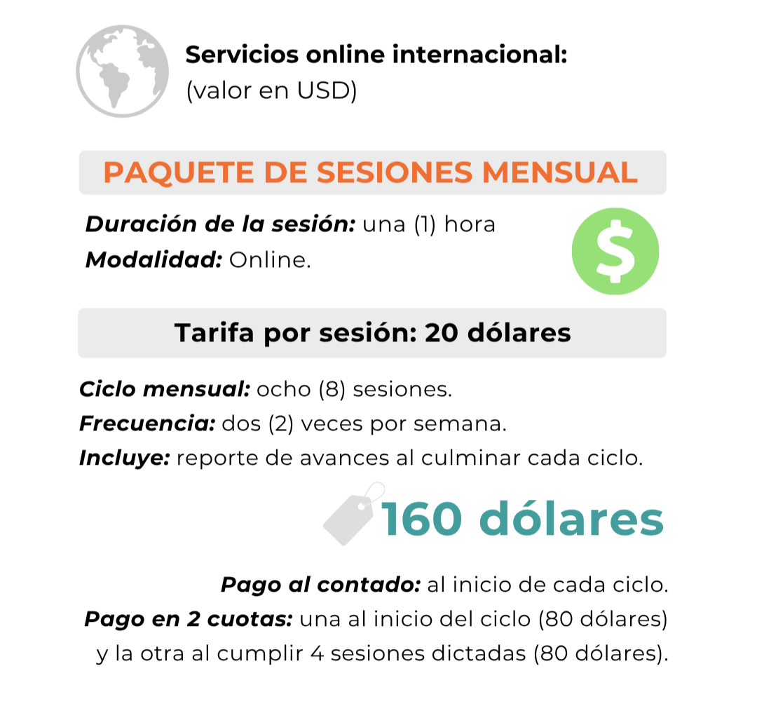 Valor Terapia Internacional $: Ciclo Mensual (8 sesiones) thumbnail