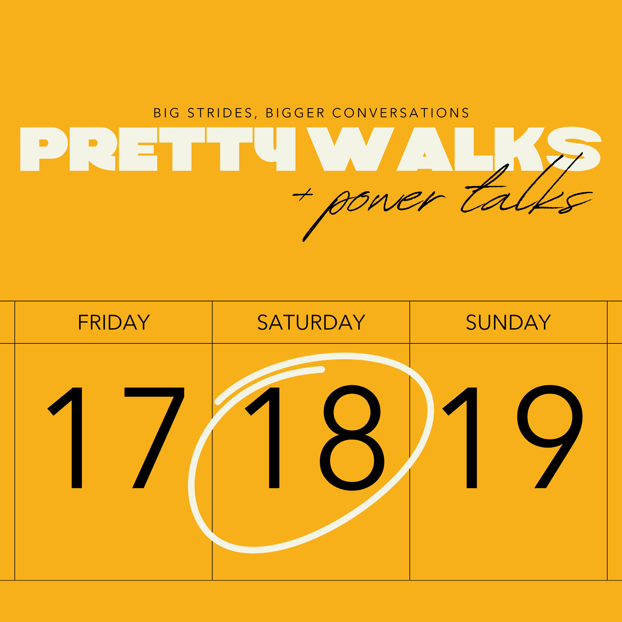 April 18th | Pretty Walks + Power Talks  thumbnail