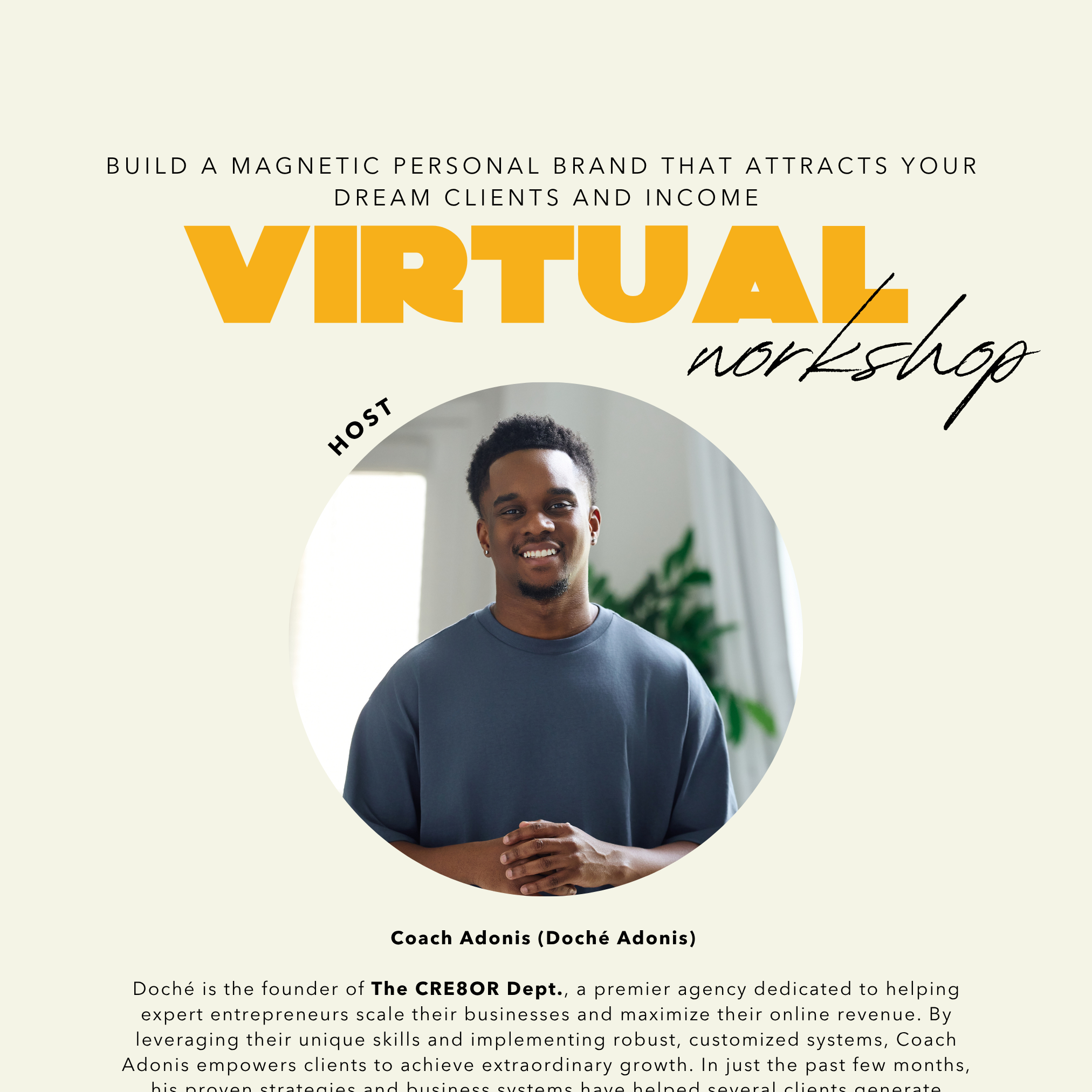 April 14th | Virtual Content Workshop: Build a Magnetic Personal Brand That Attracts Your Dream Clients and Income thumbnail
