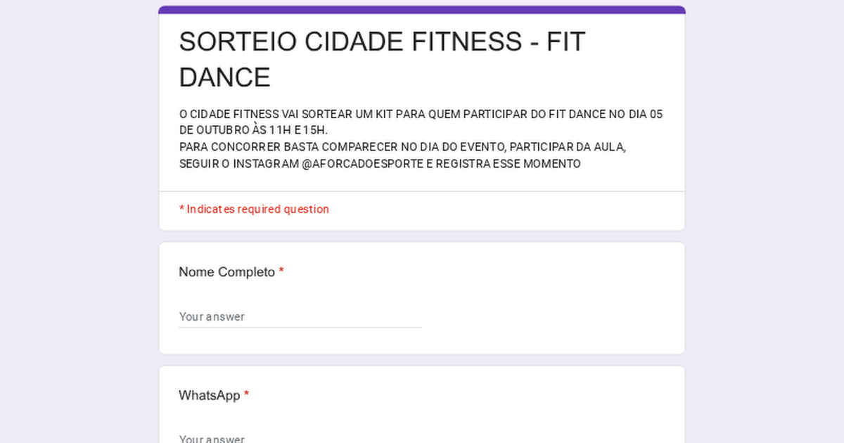 SORTEIO CIDADE FITNESS - FIT DANCE thumbnail