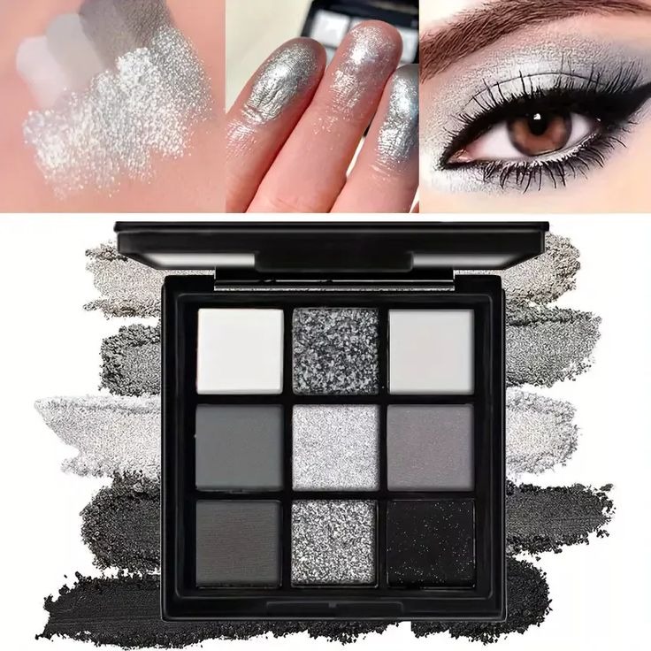 Paleta de sombras de nove cores cisne preto halloween maquiagem esfumaçada punk escuro/perolado/fosco thumbnail