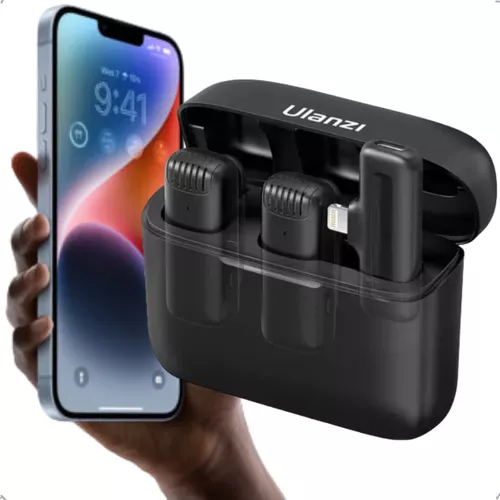 Microfone Sem Fio Ulanzi J12 Lapela 2 Mics P/ Ios Ipho Ne thumbnail