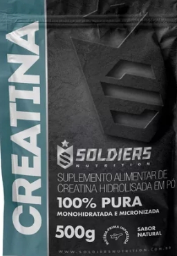 Creatina Monohidratada 500g 100% Pura Soldiers Nutrition Sabor Natural thumbnail