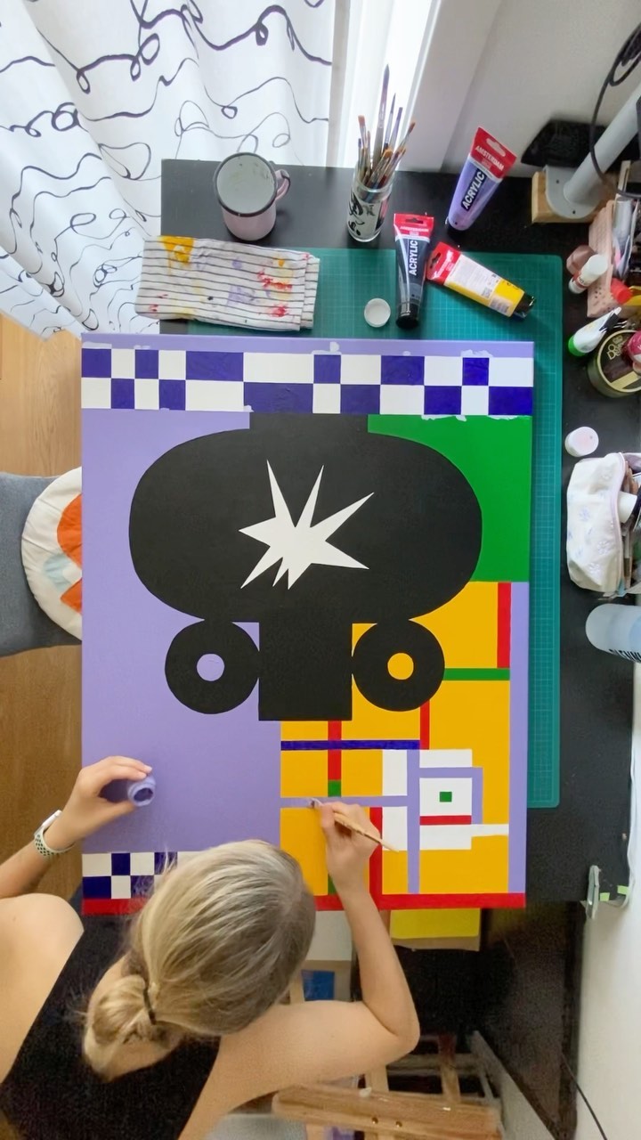 The biggest canvas I’ve made so far 💥 

It's always hard to start working, but once I start, I can’t stop even for a lit