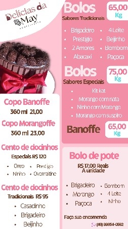 Cardápio Delícias da May  thumbnail