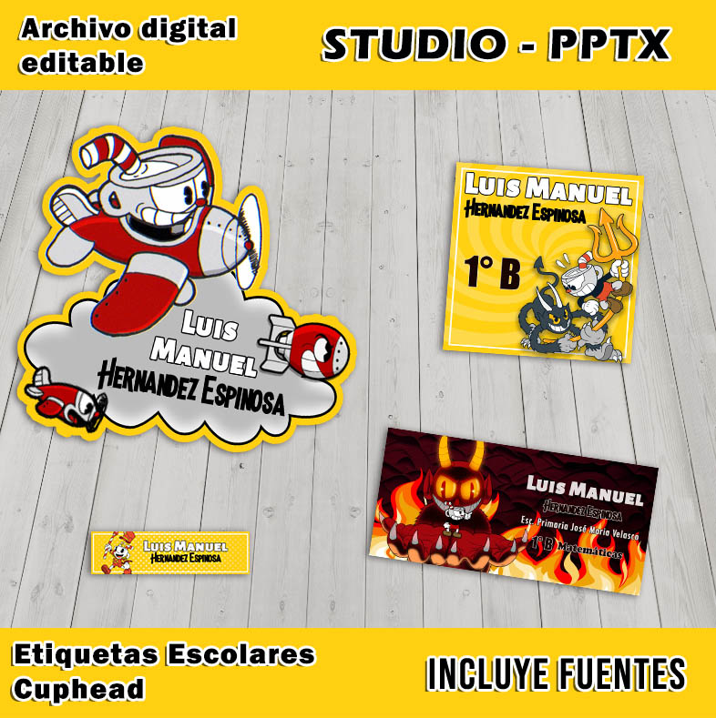 Etiquetas Escolares Cuphead thumbnail