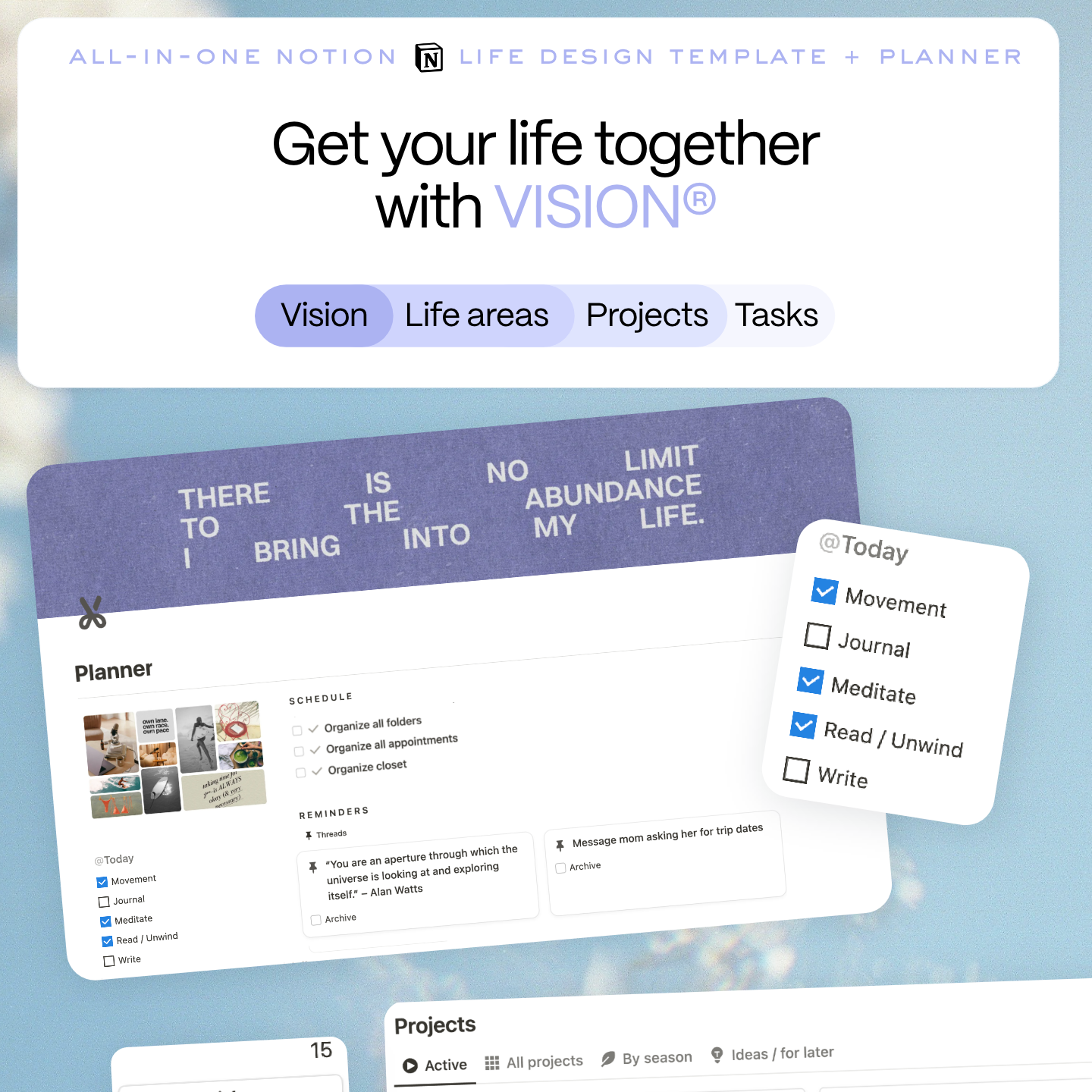 get VISION: my notion planner and life design tool for $88 ↓ thumbnail