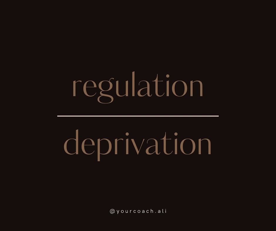 It’s exhausting to constantly deprive yourself. 

Regulation comes from a place of ‘I can’. 
Deprivation comes from a pl