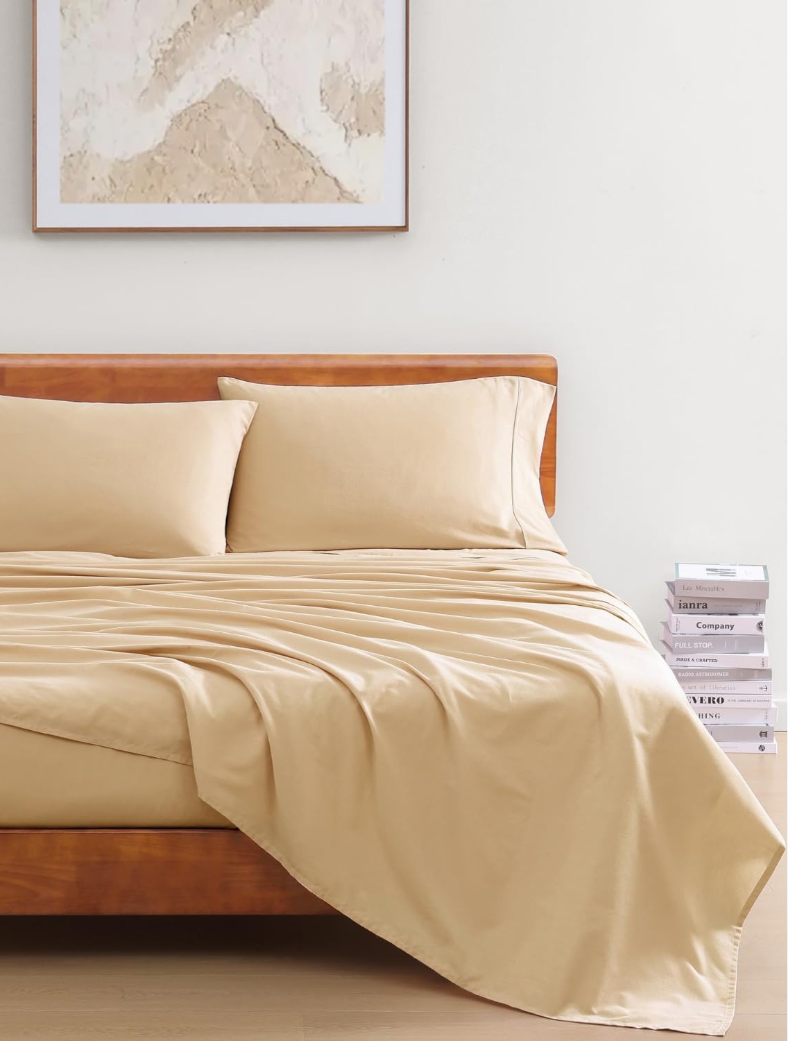 LANE LINEN 100% Organic Cotton Twin Size Bed Sheets (3Pc)  thumbnail