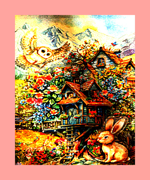 Stunning tree of castle is owl favor, artistic gallery quality fine art print, unique painting. - Woostardom's Ko-fi Shop thumbnail