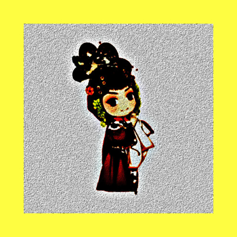 Vintage 1950s Chinese Xiqu Opera portrait anime painting mini gallery high quality fine art print. Awesome Rave! - Woostardom's Ko-fi Shop thumbnail