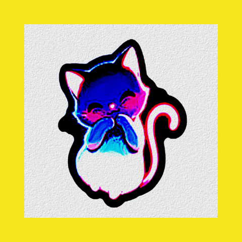 Punk shine ice cat anime painting mini gallery high quality resolution fine art print. Cat story, RAVE! - Woostardom's Ko-fi Shop thumbnail