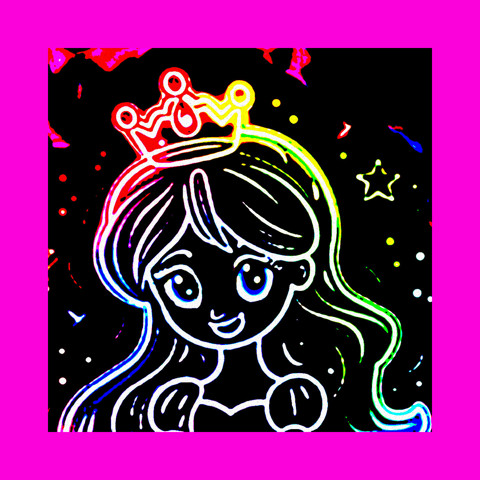 Stunning princess fairy anime painting mini gallery quality fine art print. Cute Rave! - Woostardom's Ko-fi Shop thumbnail