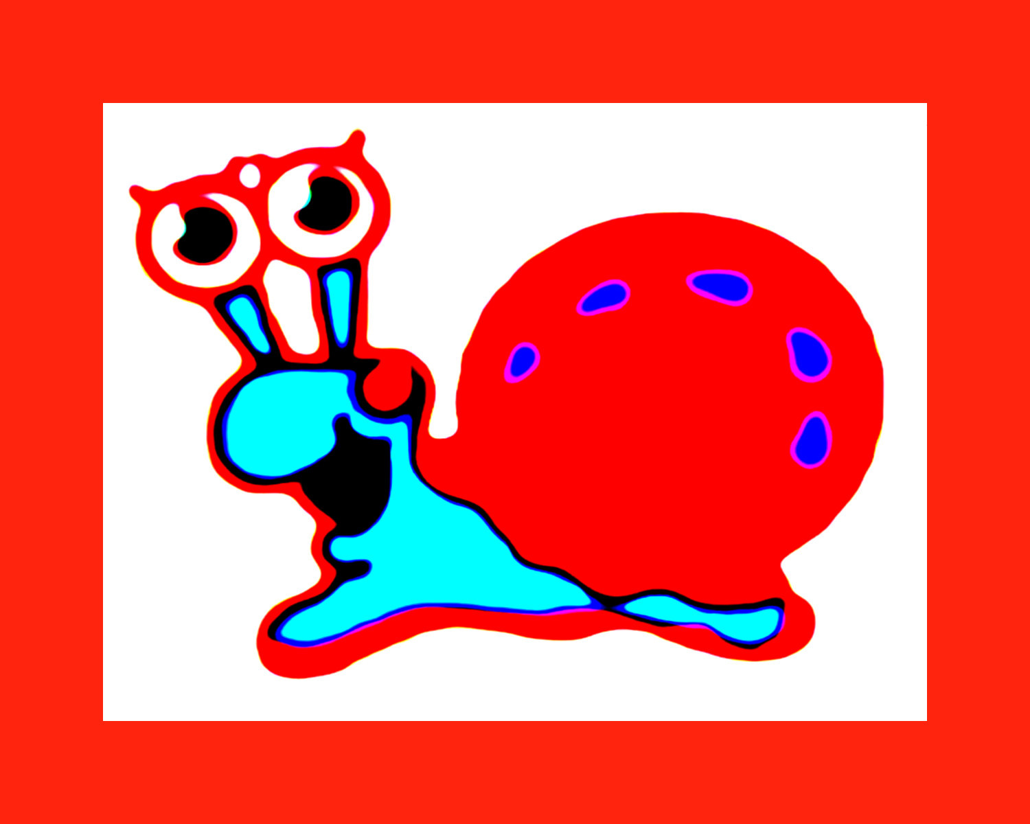 Stunning eyeball snail buddy anime , 3D cartoon painting gallery quality fine art print. Cute Rave! - Woostardom's Ko-fi Shop thumbnail