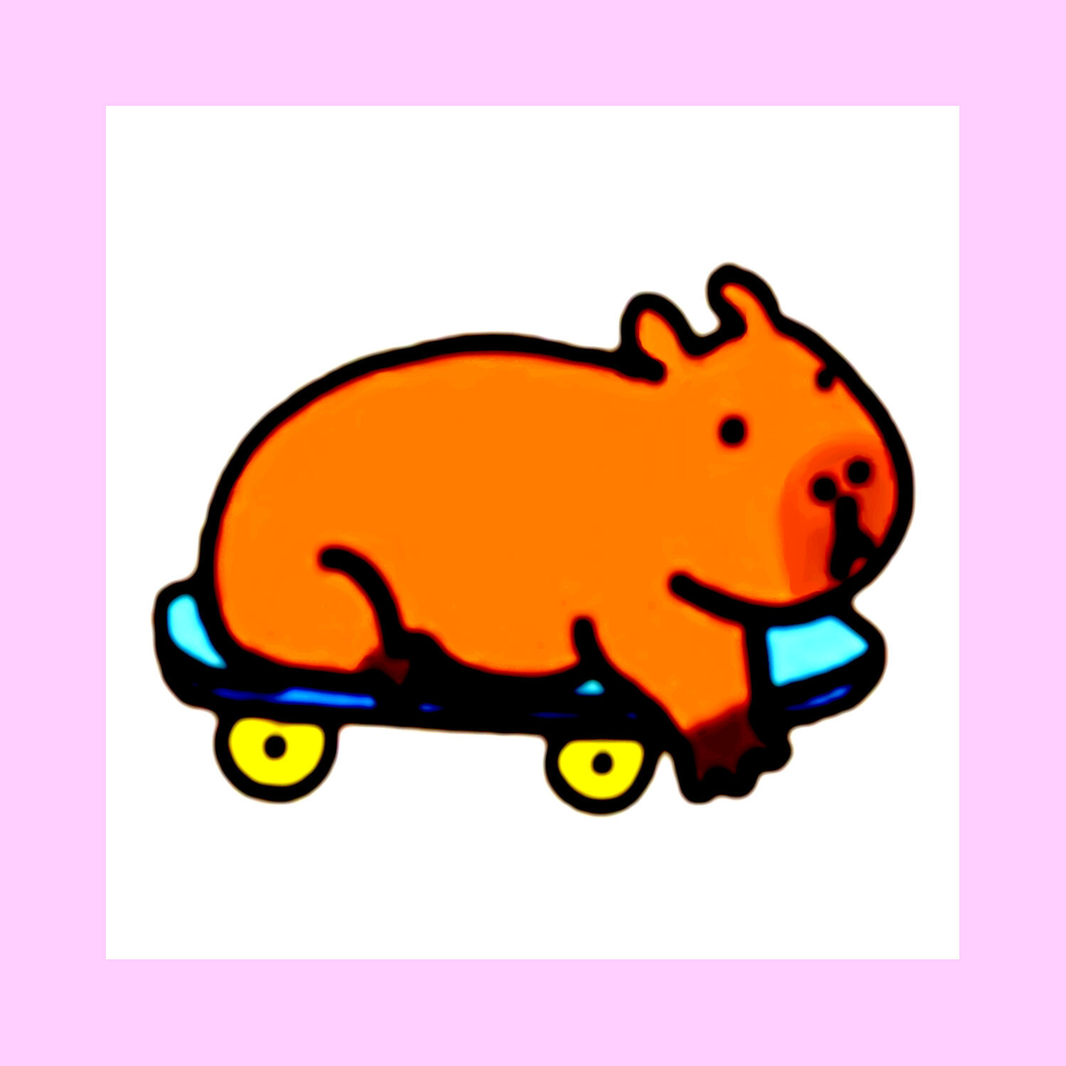 Stunning hamster skating on a skateboard bold brush painting gallery-quality fine art print. - Woostardom's Ko-fi Shop thumbnail