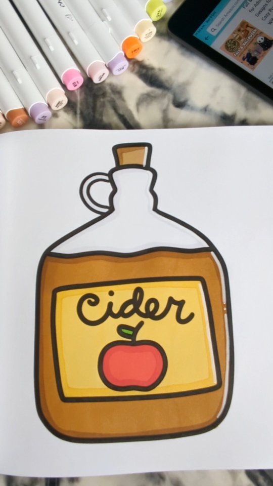 Hot or cold apple cider? 🍎🍏 

This page is part of "Fall & Halloween Coloring Book" by Cozy Days. Available on Amazon 📦 