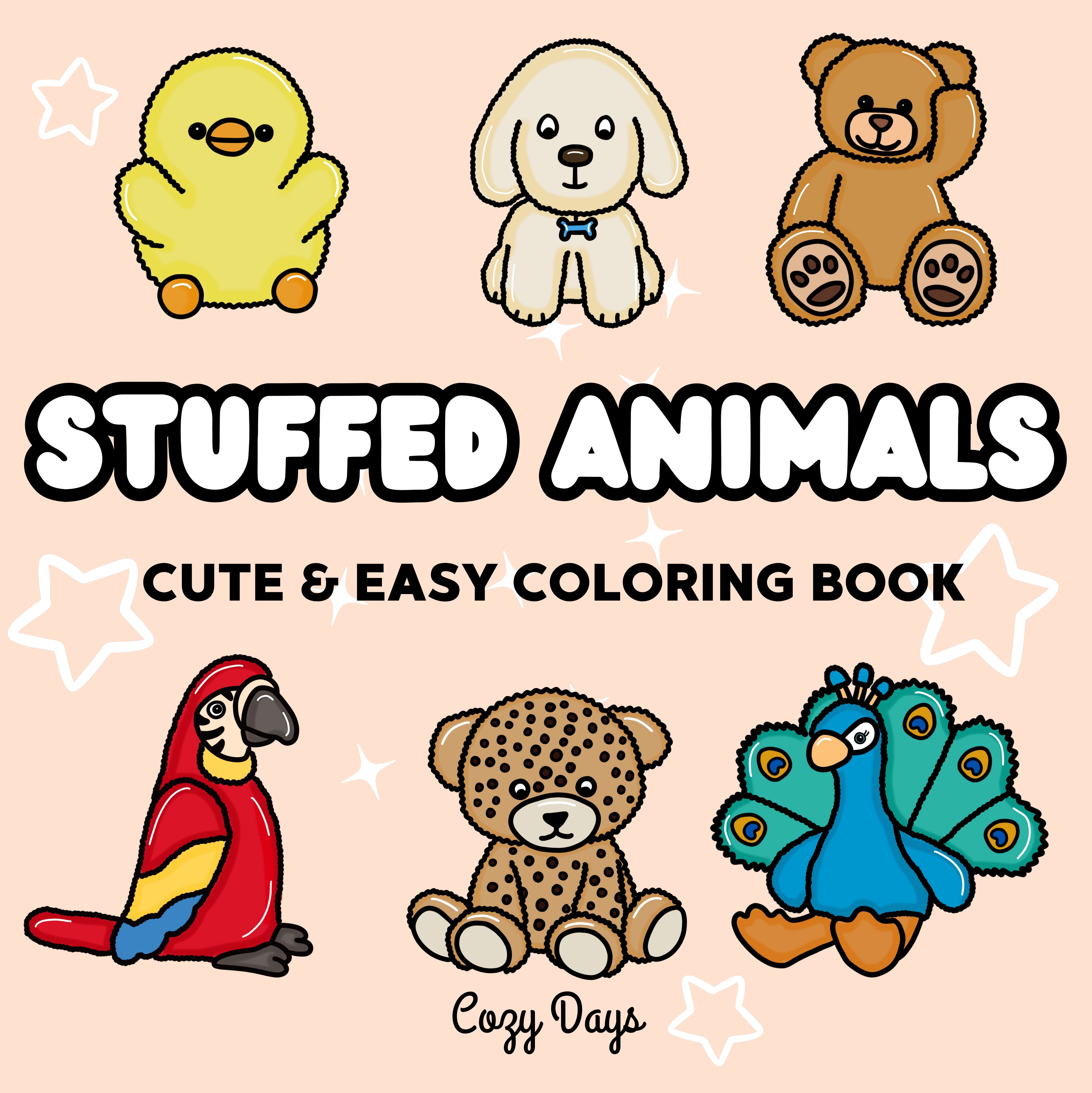 Stuffed Animals Cute & Easy Coloring Book by Cozy Days thumbnail