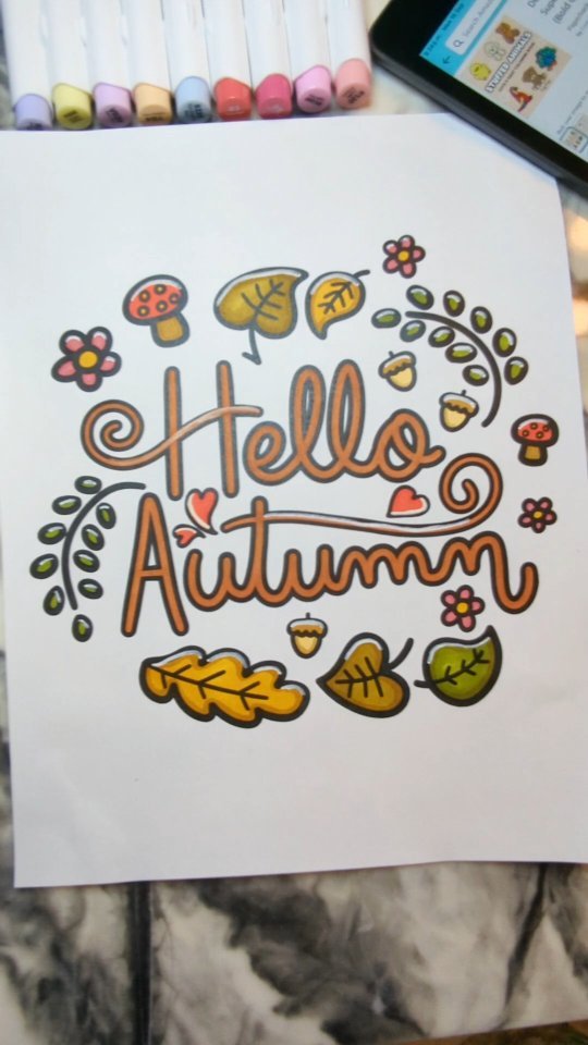 Hello Autumn 🍂🍁 

This page is part of "Fall & Halloween Coloring Book" by Cozy Days. Available on Amazon 📦 

#CozyDaysC